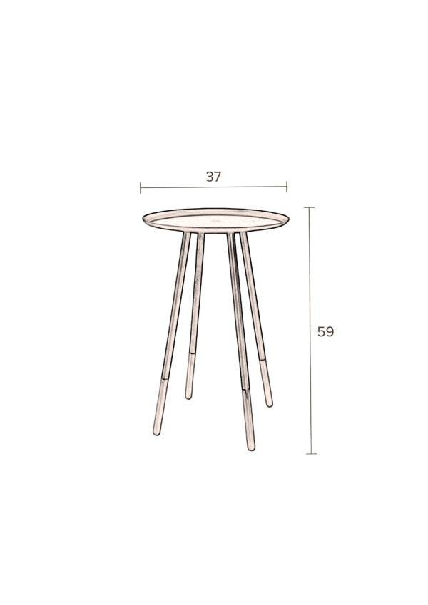 Eliot side table brass antique - Image 6