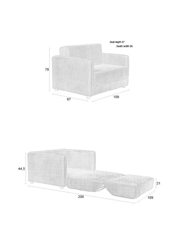 Loveseat Sofabed Jopie - Image 31