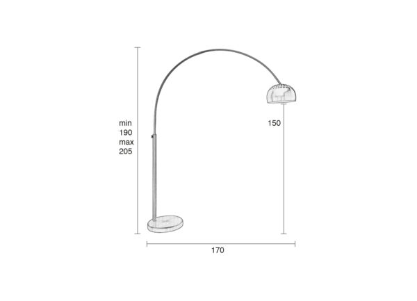 FLOOR LAMP METAL BOW SILVER - Image 10