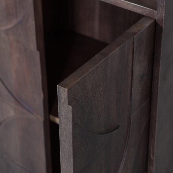 Draw 4-door storage cabinet with open compartment mango wood - Image 2
