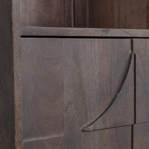 Draw 4-door storage cabinet with open compartment mango wood - Image 3