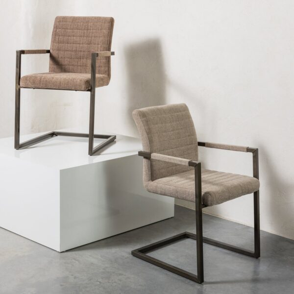 Bas dining chair woven fabric sand melange - Image 2