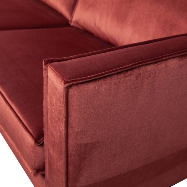 Rodeo chaise longue left velvet chestnut - Image 2