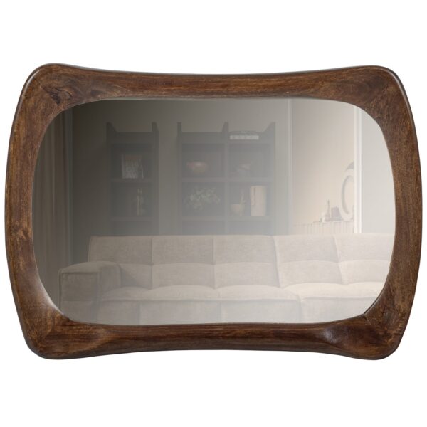 Glittering Mirror with wooden frame wallnut - Image 6