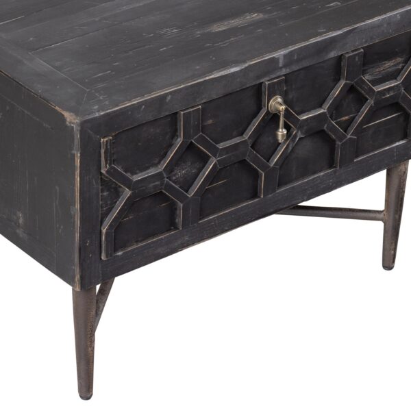 BEQUEST COFFEE TABLE / TV UNIT WOOD BLACK 120 CM - Image 3