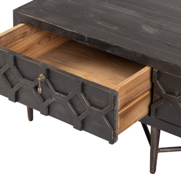 BEQUEST COFFEE TABLE / TV UNIT WOOD BLACK 120 CM - Image 4