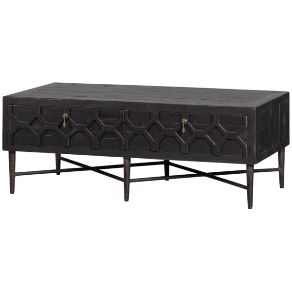 BEQUEST COFFEE TABLE / TV UNIT WOOD BLACK 120 CM - Image 6