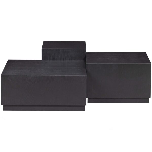 SET OF 3 - PIM SIDETABLE WOOD BLACK - Image 8