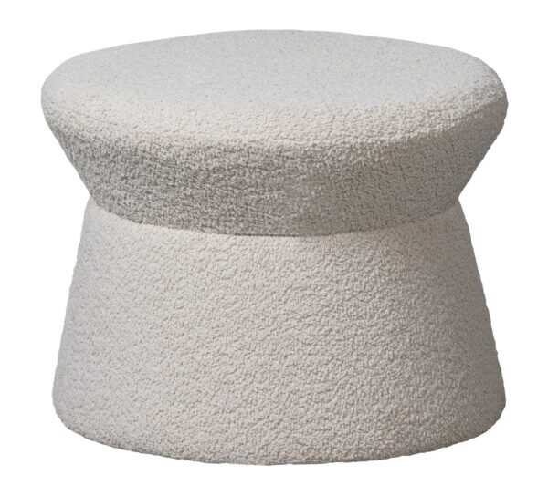 ROWAN STOOL WITH WIDE TOP BOUCLÉ NATURAL