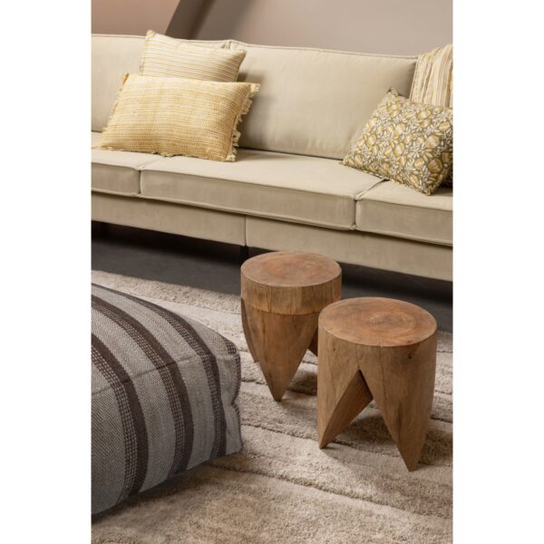 STROOK POUF CREAM/GREY 60x60x25CM - Image 2