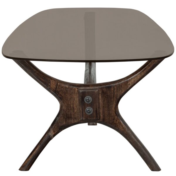 FLASH COFFEE TABLE MANGO WOOD/GLASS WALNUT - Image 8