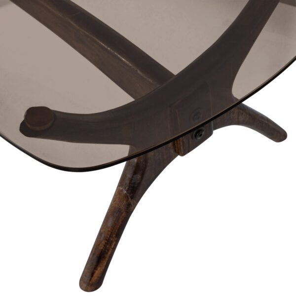 FLASH COFFEE TABLE MANGO WOOD/GLASS WALNUT - Image 7