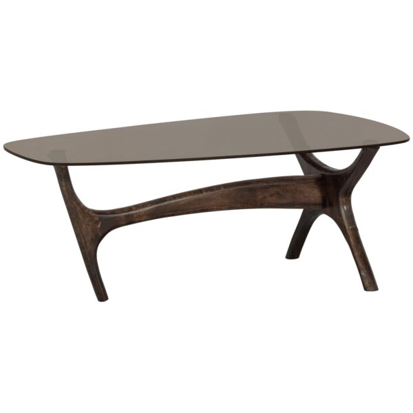 FLASH COFFEE TABLE MANGO WOOD/GLASS WALNUT