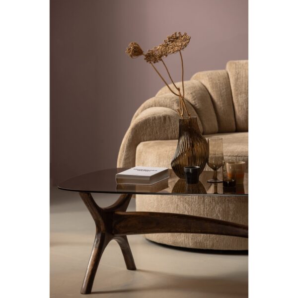 FLASH COFFEE TABLE MANGO WOOD/GLASS WALNUT - Image 2
