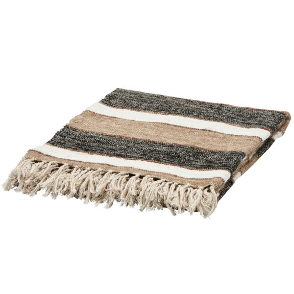 BEEK PLAID STRIPE BLACK/NATURAL 130x170CM - Image 4