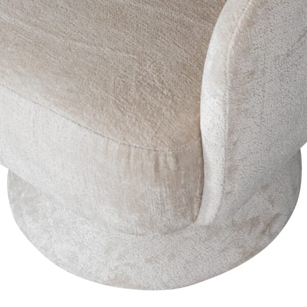 EBBA SWIVEL ARMCHAIR CHENILLE NATURAL/TERRA - Image 3
