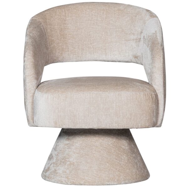EBBA SWIVEL ARMCHAIR CHENILLE NATURAL/TERRA - Image 5