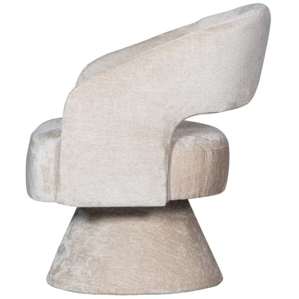 EBBA SWIVEL ARMCHAIR CHENILLE NATURAL/TERRA - Image 6