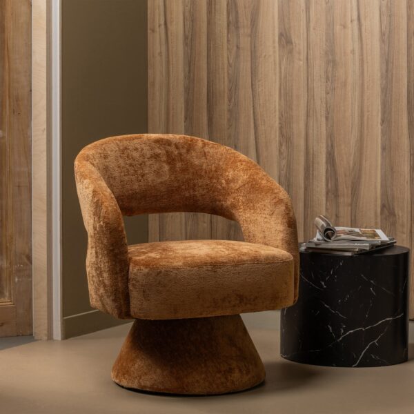 EBBA SWIVEL ARMCHAIR CHENILLE NATURAL/TERRA - Image 12