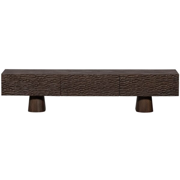 CRUMBLE CARVED TV UNIT MANGO WOOD WALNUT