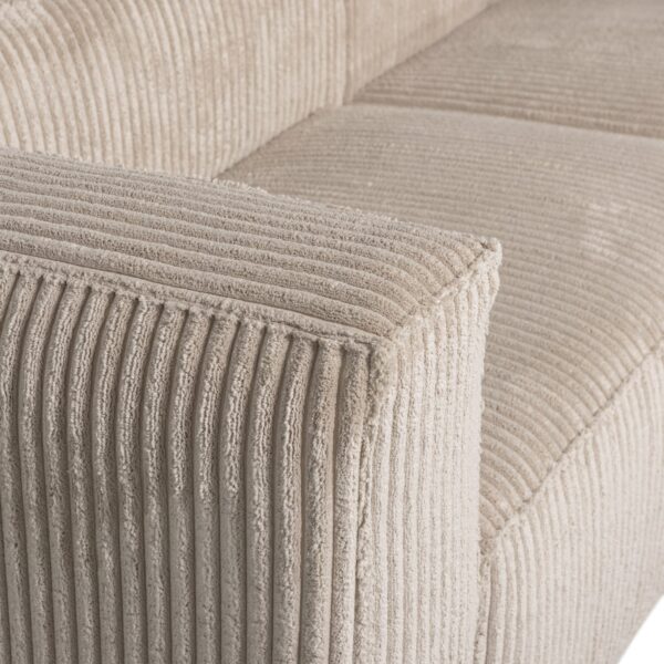 BEAN CHAISE LONGUE RIGHT HEFTY RIBCORD TRAVERTIN - Image 3