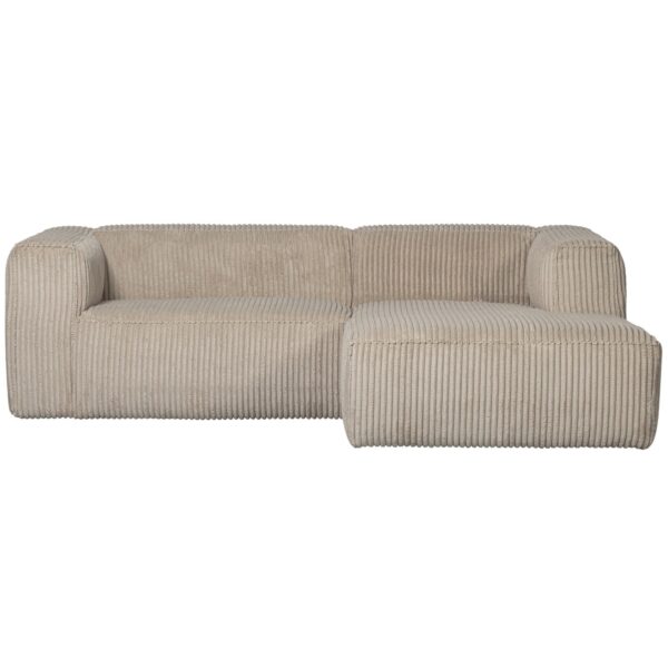 BEAN CHAISE LONGUE RIGHT HEFTY RIBCORD TRAVERTIN