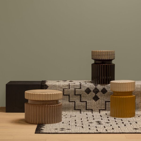 GEER DECORATIVE SIDE TABLE CERAMIC ESPRESSO 48xØ35CM - Image 3