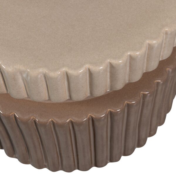 GEER DECORATIVE SIDE TABLE CERAMIC TAN 38xØ48CM - Image 2