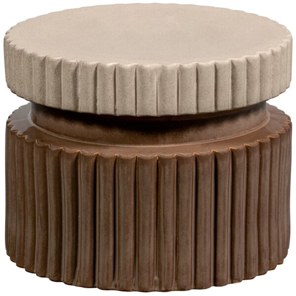 GEER DECORATIVE SIDE TABLE CERAMIC TAN 38xØ48CM