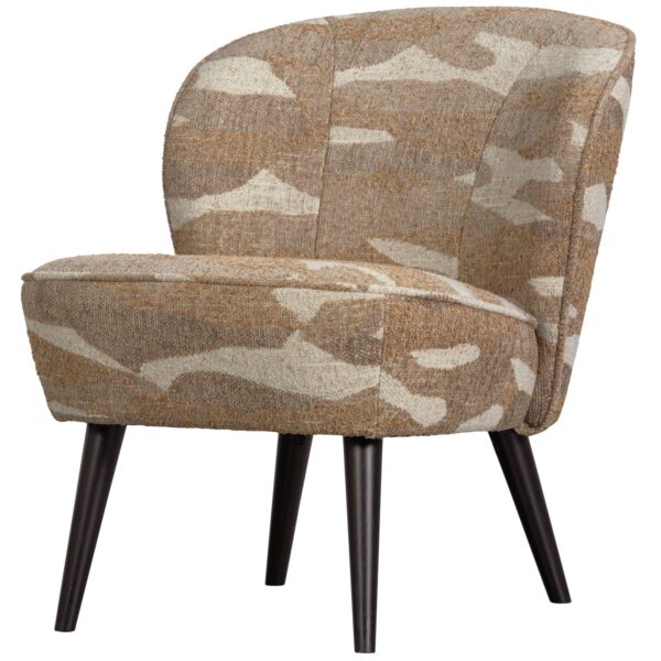 SARA ARMCHAIR WOVEN FABRIC CAMOUFLAGE PATTERN GREEN