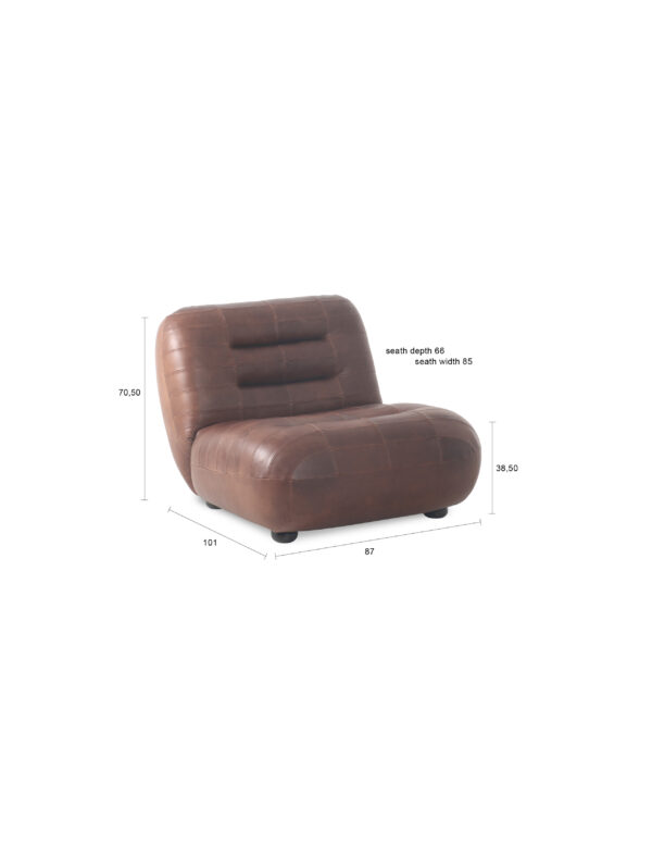 Lounge Chair Wyatt Wax Leather Chocolate/Cognac - Image 6