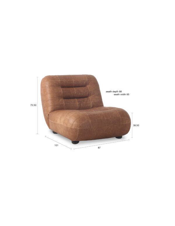 Lounge Chair Wyatt Wax Leather Chocolate/Cognac - Image 9