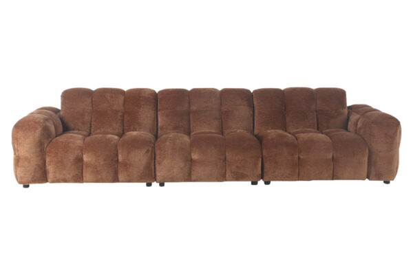 Sofa Hackman 4,5-Seater Leather Chocolate/Velour - Image 2