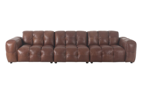 Sofa Hackman 4,5-Seater Leather Chocolate/Velour