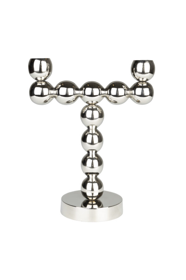 Candle Holder Bubbles Two Shiny Beige/Lilac/Silver - Image 2