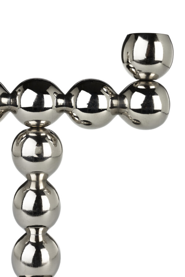 Candle Holder Bubbles Two Shiny Beige/Lilac/Silver - Image 3
