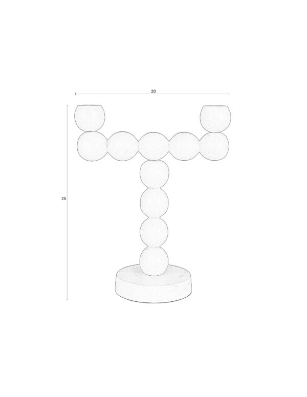 Candle Holder Bubbles Two Shiny Beige/Lilac/Silver - Image 6