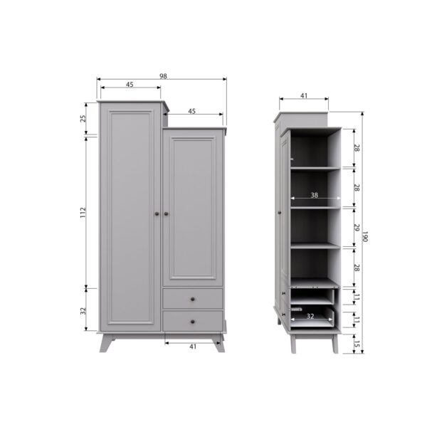 LILY WARDROBE CABINET PINE CLAY - Image 4