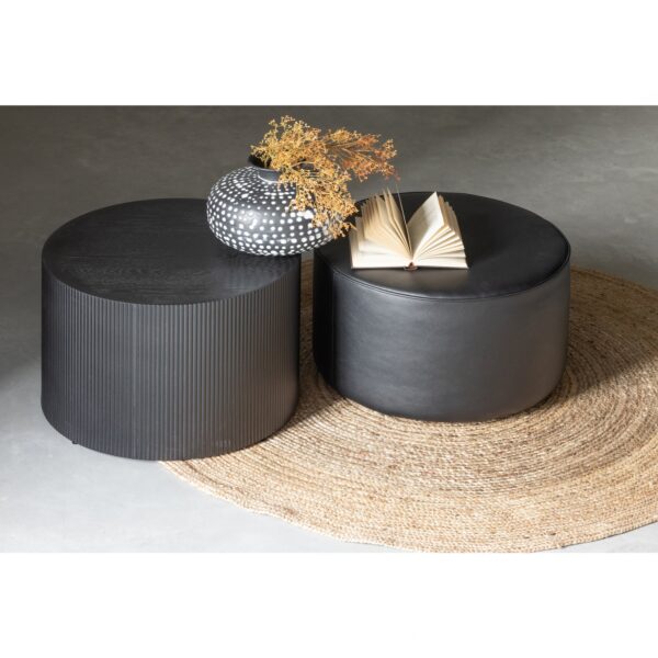 SANNE SIDE TABLE ROUND ANTIQUE BEIGE/ MILITARY GREEN/ BLACK - Image 6