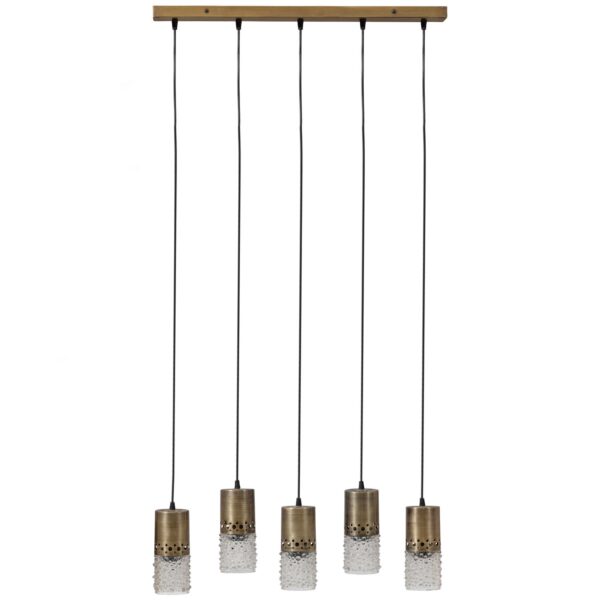 SPRINKLE HANGING LAMP 5 LAMPS ANTIQUE BRASS