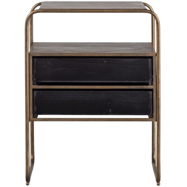 POLITE NIGHTSTAND METAL/WOOD ANTIQUE BRASS - Image 8