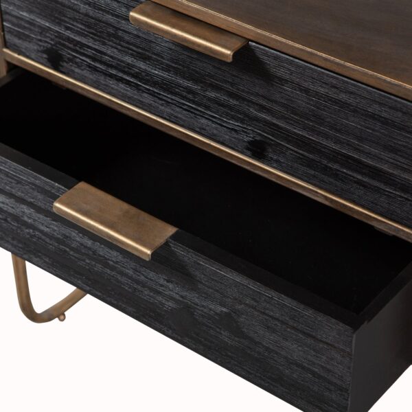 POLITE NIGHTSTAND METAL/WOOD ANTIQUE BRASS - Image 7