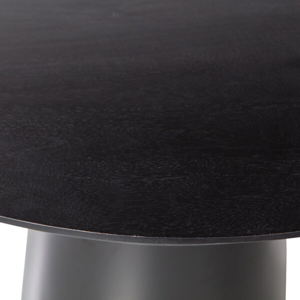 NENA DINING TABLE Ø102CM METAL / WOOD BLACK - Image 2