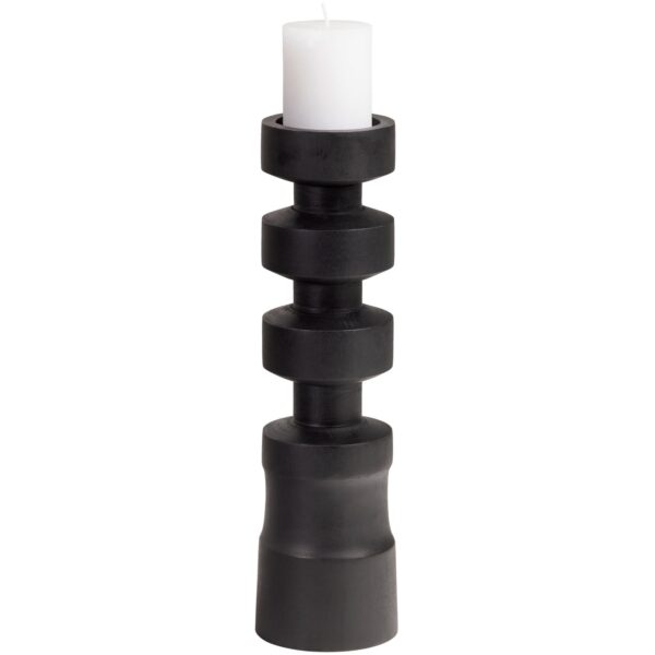 MIDI CANDLEHOLDER MANGO WOOD BLACK 41CM - Image 2