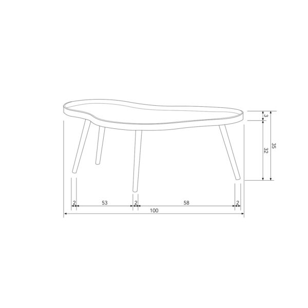 MAE SIDE TABLE ORGANIC OBLONG WOOD ALPACA - Image 4