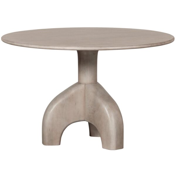 SMOOTH DINING TABLE MANGO WOOD NATURAL FINISH 76xØ120CM