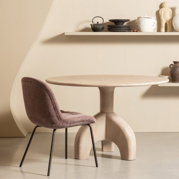 SMOOTH DINING TABLE MANGO WOOD NATURAL FINISH 76xØ120CM - Image 4