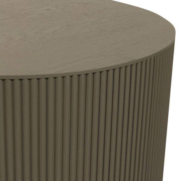 SANNE SIDE TABLE ROUND ANTIQUE BEIGE/ MILITARY GREEN/ BLACK - Image 4