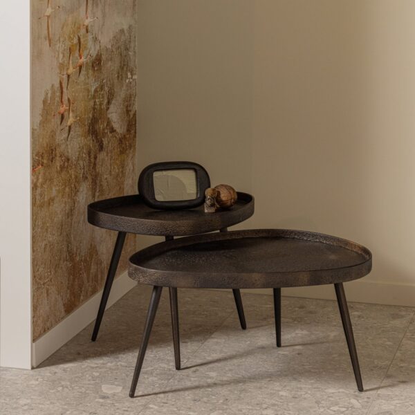 SET OF 2 - CRUDE SIDETABLES ANTIQUE BRONZE - Image 5