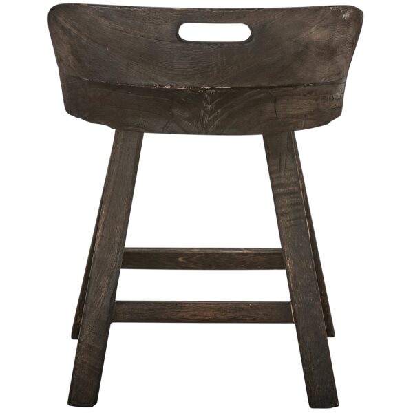 ROSALIE DECORATIVE STOOL/CHAIR WOOD DARK BROWN - Image 2